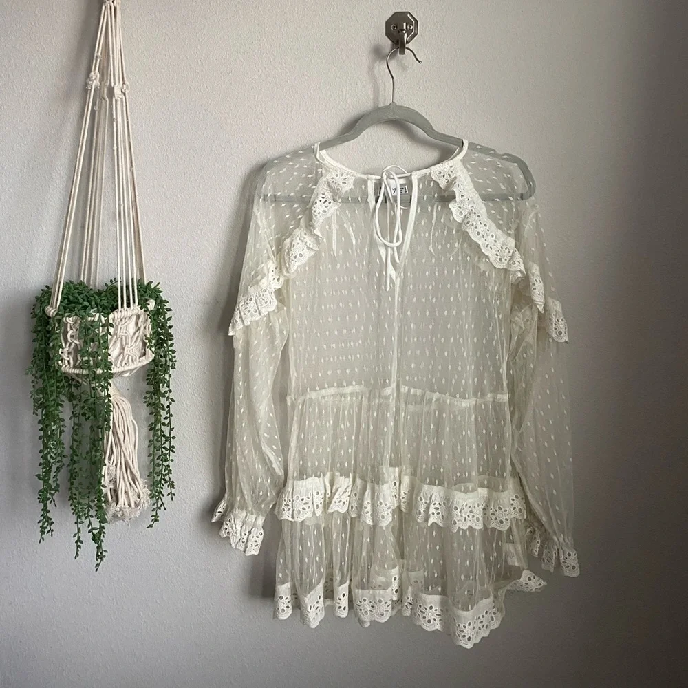 NWOT - PRINCESS POLLY - WHITE MESH COVER UP - Picture 3 of 9